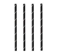 Paille en papier 'pure', 150 mm, noir / blanc