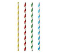 Paille en papier 'Stripes', 210 mm, assorti