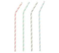Paille en papier 'Stripes', couleurs assorties