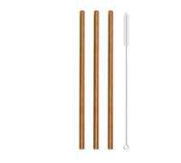 Paille Inox 3Pcs Reusable Heart Shaped Drinking Straw With Brush Stainless Steel Straws For Juice Milk Tea Coffee Bar Party pour les smoothies(3Pcs Rose Gold)