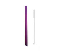 Paille Inox Ensemble de pailles réutilisables en métal 12 mm large, acier inoxydable 304 avec brosse nettoyage pour les smoothies(1Pc Purple)
