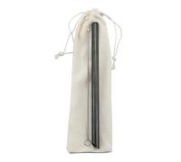 Paille Inox Ensemble de pailles réutilisables en métal 12 mm large, acier inoxydable 304 avec brosse nettoyage pour les smoothies(Black Set)