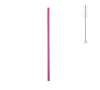 Paille Inox Lot de 100 pailles métalliques réutilisables en acier inoxydable 304, colorées, for boissons bar et fête pour les smoothies(Pink Straight)