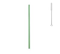Paille Inox Lot de 100 pailles métalliques réutilisables en acier inoxydable 304, colorées, for boissons bar et fête pour les smoothies(Green Straight)