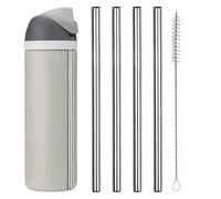 Paille Inox Lot de 2/4/6 pailles rechange en métal for bouteille d'eau Owala 24 oz et 32 oz, avec 1 goupillon nettoyage, réutilisables acier inoxydable pour jus et boissons(4Pcs)