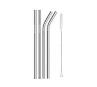 Paille Inox Lot de 4 pailles métalliques réutilisables 6 x 130/160 mm en acier inoxydable 304 avec goupillon pour jus et boissons(6x160mm Mixed)