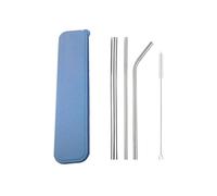 Paille Inox Lot de 5 pailles colorées en acier inoxydable 304, réutilisables, 12 mm, for milkshakes et boissons, avec brosse nettoyage pour jus et boissons(Silver)