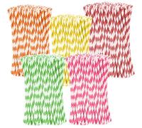 Paille Noël Pailles en Papier, 300 Noël Pailles en Papier, Colorées pour Fête, Anniversaire, Mariage (Bunte Papier Strohhalme-2, 500PACK)