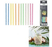 paille réutilisable 12 pailles droite de 19 cm pailles pour bocaux 4 coloris