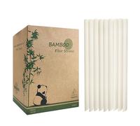 Pailles Boba Larges en Fibre de Bambou 12 mm, Lot de 200, Pailles Jumbo pour Smoothies Biodégradables à Base de Fibres Végétales, Pailles à Milkshake Compostables, Alternative aux Pailles en Plastique