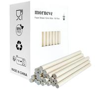 Pailles de thé à bulle, Paille Papier Carton 12mm Large Jetables pour Bubble BOBA Tea Milkshakes Smoothie Slushies Jus Shakes Malts, Pailles à Boire pour Fête Mariage Anniversaire, 100PCS Marron