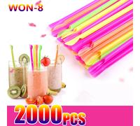 Pailles en Forme de Cuillère pour Boire Milkshake, Fournitures de ixd'Anniversaire, pour Bar, Vente en Gros, 50/1000/2000 Pièces 50Pcs Spoon Straws