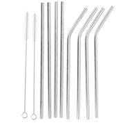 Pailles en Métal avec Brosses de Nettoyage 10 pièces Réutilisables Écologiques Alpina Argent Argent G
