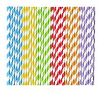 Pailles en Papier, 600 Pieces Paille Jetable, Coloré Papier à Rayures Paille, Colorées en Papier, pour Smoothie, Milkshake, Boissons Glacées, Jus, Cocktails, Mariages, Anniversaires, 6 Couleurs