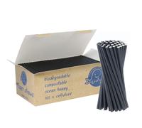 Pailles en papier écologiquesPAPER STRAWS 6/150mm - noir 650pcs.