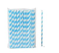 Pailles en papier for boire, 100 pièces, papier jetable coloré, paille kraft dégradable, fournitures de décoration for fête de mariage(Blue)