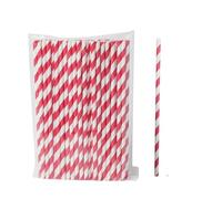 Pailles en papier for boire, 100 pièces, papier jetable coloré, paille kraft dégradable, fournitures de décoration for fête de mariage(Red)