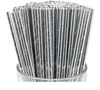 Pailles en papier for boire 250 pièces/sac pailles en papier jetables for fête d'anniversaire fournitures de mariage(Silver)