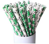 Pailles en papier for boire 400 pièces pailles de football papier de paille jetable paille à boire football fournitures de fête d'anniversaire faveurs de fête de football de garçon(Mix color)