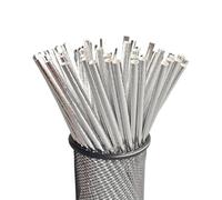 Pailles en papier jetables, 100 pièces, feuille bronzante, for décoration d'anniversaire, de mariage, de noël(Silver)