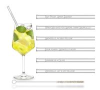 Pailles en Verre HALM Édition Limoncello - 6 x 20cm avec des Citations Pétillantes Limoncello, Pailles en Verre Réutilisables et Lavables au Lave-Vaisselle Coffret Cadeau Présent