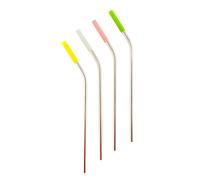 Pailles - Ensemble de 4 pailles en acier avec marqueurs