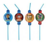 Pailles Pat patrouille (x8) transparent G