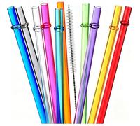 Pailles Réutilisables En Plastique Tritan Avec Brosse, 26,7 Cm, Lot De 10 Couleurs, Pour Gobelets Et Bocaux Mason Jar