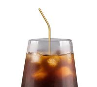 Pailles réutilisables pour gobelet de 20 oz - Paille en acier inoxydable pour boissons glacées Smoothies Milkshakes | Pailles longues en métal pour, 8,5 pouces, 6 mm, 5 couleurs