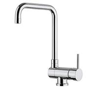Paini Robinet mitigeur de cuisine, lavabo, chromé, levier latéral avec bec haut orientable à angle, sous-fenêtre, design moderne, entièrement fabriqué et fabriqué en Italie.