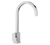 Paini - Robinet mitigeur monocommande cuisine évier, carré latéral, chromé, levier latéral orientable, design moderne, entièrement fabriqué et travaillé en Italie