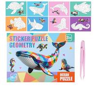 Paint by Sticker, Éducatifs Amusants Animaux Cartoon | Peinture Cartoon Drôle avec Autocollants - pour Adultes École Maison Voyage Cadeaux