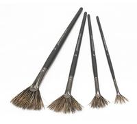Paintersisters® Set de 4 pinceaux en éventail avec Poils de Sanglier foncés, Set de pinceaux pour Peinture Acrylique et à l'huile, Peinture de Paysage, pinceaux d'artiste pour Peindre