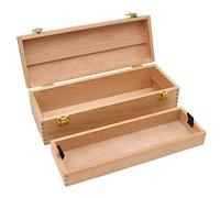 PAINTERSISTERS® Valise d'ustensiles PAULI, 36x13 x11 cm Boîte en bois de hêtre durable, valise de peinture, organisateur avec poignée et insert amovible, pour matériel d'artiste, outils, loisirs