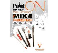 PaintON MIX4 bloc collé 12F A6 250g assorti 4x3F