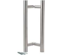 Paire bâton de maréchal inox 304 poignée tirage oblique Ø38 L.1800 axe 1500mm INOX IMPORT - 337 Inox G