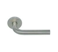 Paire béquilles Inox 304 1 coude C7 sur rosace Balsac - ressort rappel ép.38/50 mm - 170