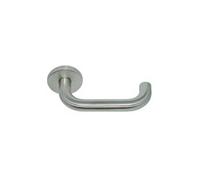 Paire béquilles Inox 304 2 coudes C7 sur rosace Vabre - ressort rappel ép.38/50 mm - 171