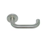 Paire béquilles Inox 304 2 coudes C7 sur rosace Vabre - ressort rappel ép.38/50 mm - 171
