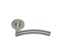 Paire béquilles Inox 304 Vague C7 sur rosace Valady - ressort rappel ép.38/50 mm - 172