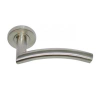 Paire béquilles Inox 304 Vague C7 sur rosace Valady - ressort rappel ép.38/50 mm - 172