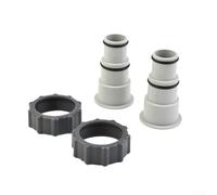 Paire d'adaptateurs de tuyau avec collier pour raccords de pompe filetés Intex convertit le tuyau standard en style de serrage pour systèmes de filtration de piscine 3,8 à 3,2 cm