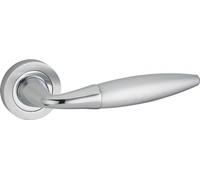 Paire de béquilles Arion pour porte, carré 7mm, chromé satiné/chromé brillant - THIRARD