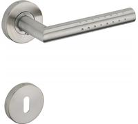 Paire de béquilles avec rosaces pour porte, carré 7mm, inox - SP