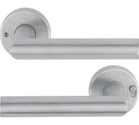 Paire de béquilles HOPPE AMSTERDAM, poignée de porte Ferrure de porte Béquille, verrouillage simple, inox mat, épaisseur de porte 37-47 mm, gauche