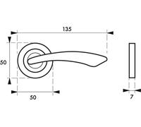Paire de béquilles Maxima pour porte, carré 7mm, chromé brillant - THIRARD