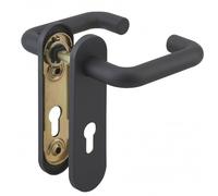 Ensemble sur plaque béquille double noire carré 9 mm THIRARD 00097101