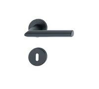 Paire de béquilles sur rosace Stockholm 1140/42K/42KS Noir mat - Clé L - 11702345