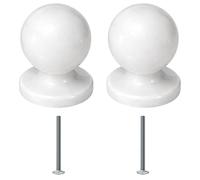 Paire de boutons ronds pour meubles de porte, armoires, tiroirs de chevet, portes - Bouton rond pour meubles - Petit bouton en zamak couleur blanc