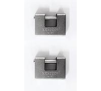 Paire de cadenas rectangulaire anti-effraction en acier massif avec 3 clés
